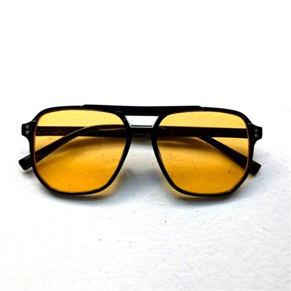 Urban Outfitters Accessories - Retro Yellow Aviator Minimalist Festival Sunglasses Grunge Tinted Sunnies Shades